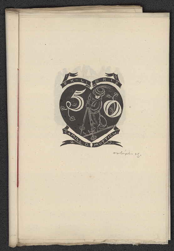 Otakar Hájek – Ex libris dvanácti tovaryšů, přátel známých at.d. at.d. 1923 