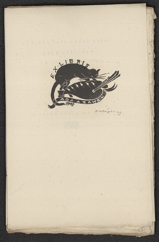 Otakar Hájek – Ex libris dvanácti tovaryšů, přátel známých at.d. at.d. 1923 