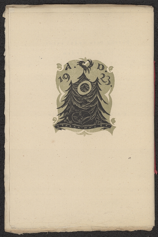 Otakar Hájek – Ex libris dvanácti tovaryšů, přátel známých at.d. at.d. 1923 