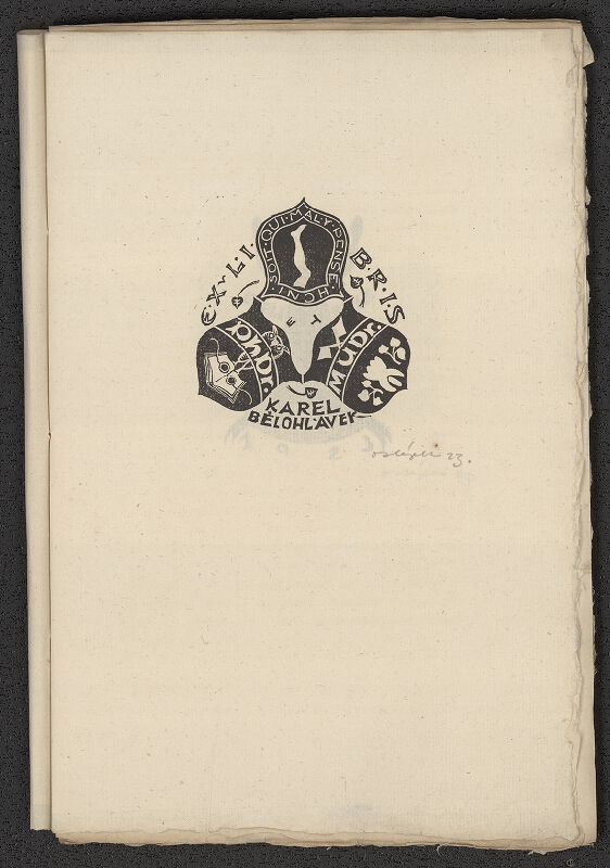 Otakar Hájek – Ex libris dvanácti tovaryšů, přátel známých at.d. at.d. 1923 