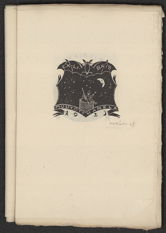 Otakar Hájek – Ex libris dvanácti tovaryšů, přátel známých at.d. at.d. 1923 