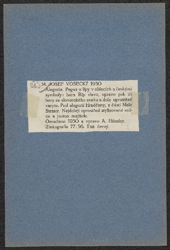 Antonín Häusler – Ex libris Josef Vosecký 