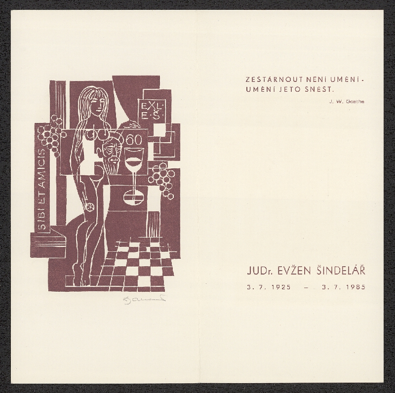 Dušan Janoušek – Ex Libris E.Š. (Evž. Šindelář) 