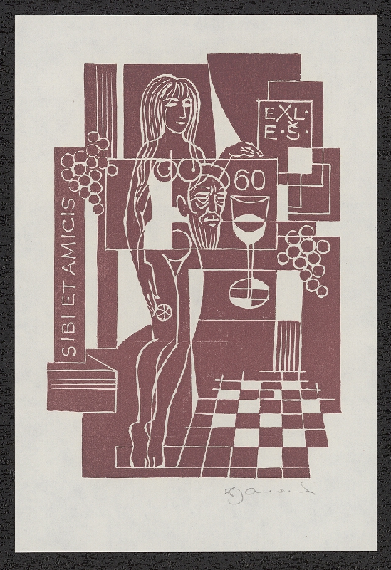 Dušan Janoušek – Ex Libris E.Š. (Evž. Šindelář) 