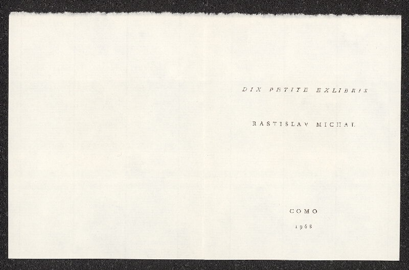 Rastislav Michal – Dix petite exlibris Rastislav Micha. Como 1968 