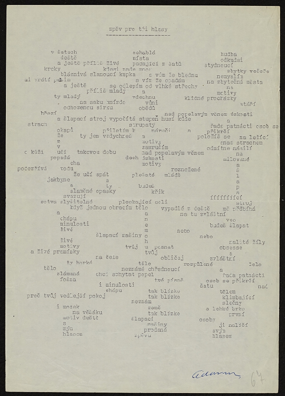Karel Adamus – Zpěv pro tři hlasy 