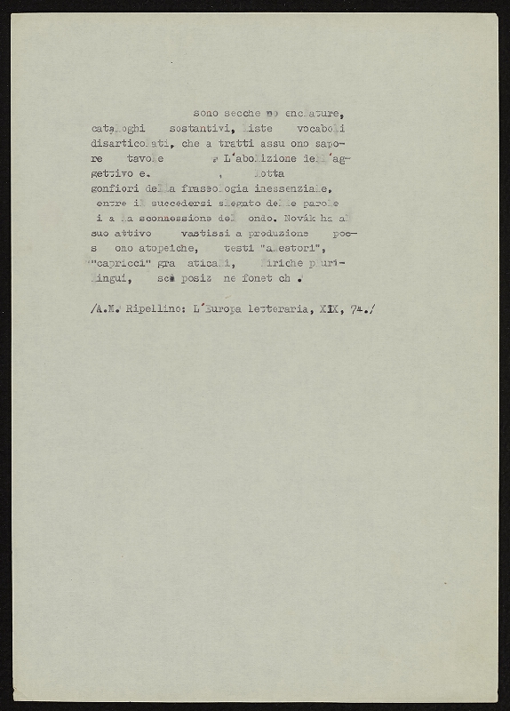 Ladislav Novák – A. M. Ripallino L´Europa Letteraria 