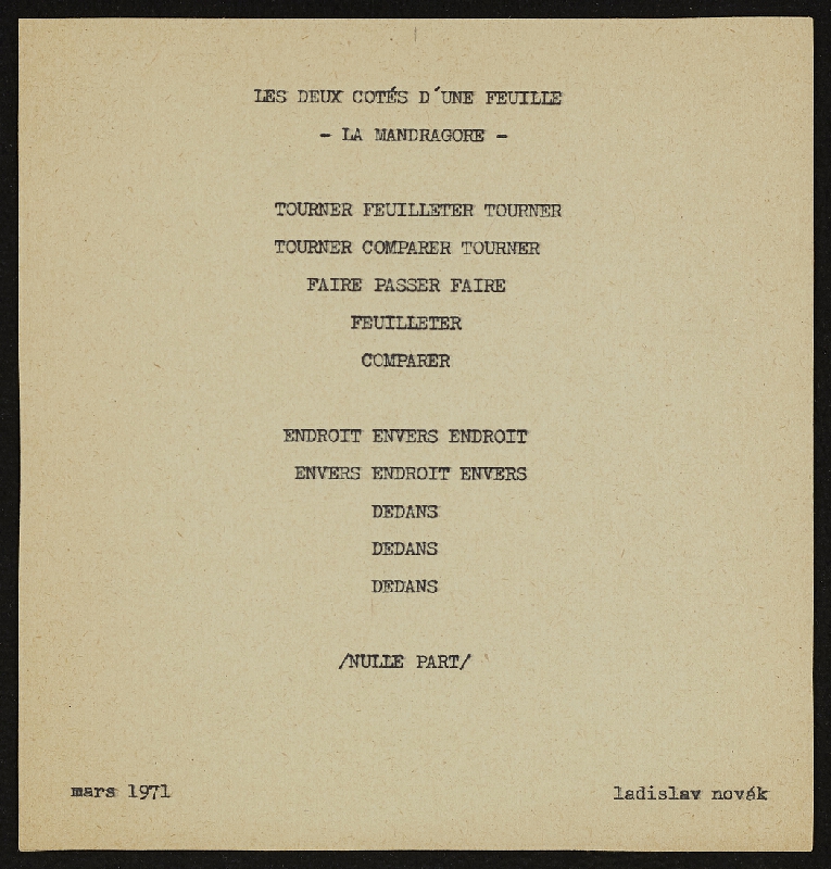 Ladislav Novák – La mandragore 