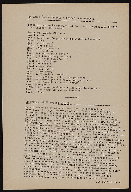 Ben Vautier – Galerie Ben Doute de Tout Presente 