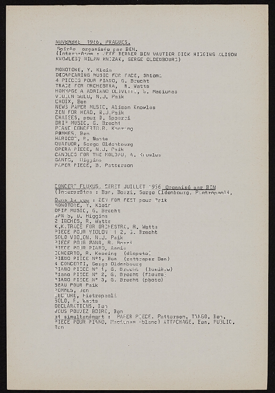 Ben Vautier – Galerie Ben Doute de Tout Presente 