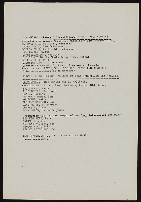 Ben Vautier – Galerie Ben Doute de Tout Presente 