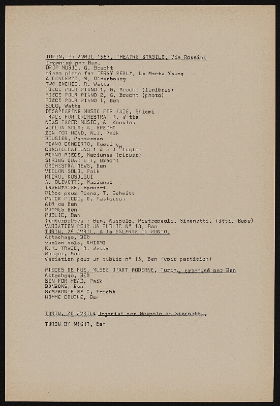 Ben Vautier – Galerie Ben Doute de Tout Presente 