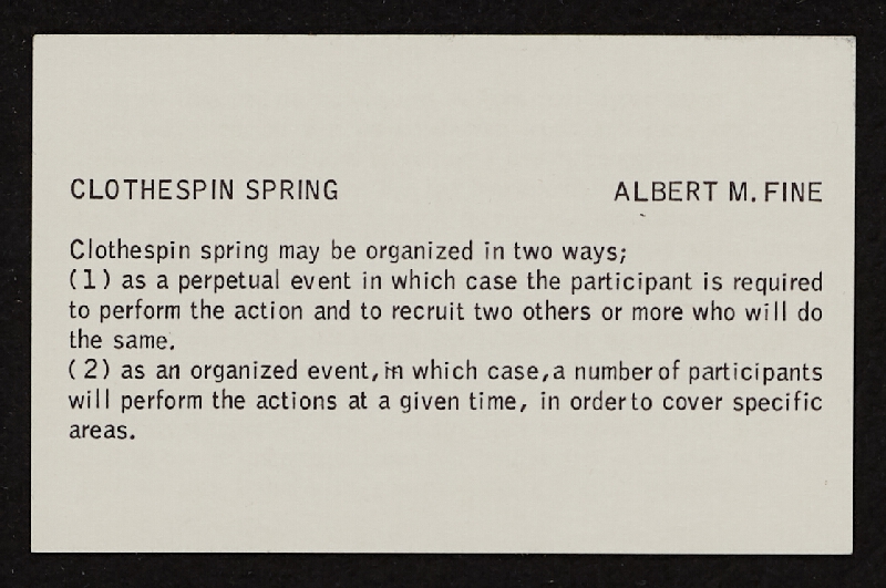 Albert M. Fine – Clothespin Spring from Flux Year Box 2 