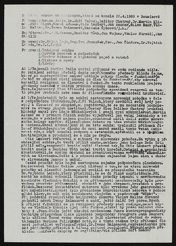 Měkkohlaví – Ustanovení skupiny Měkkohlaví 