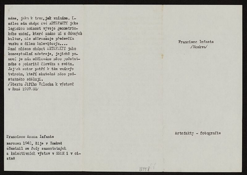 Francisco Infante-Arana – Francisco Infante, Artefakty - fotografie 