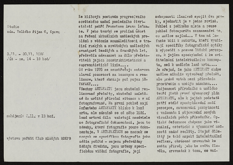 Francisco Infante-Arana – Francisco Infante, Artefakty - fotografie 