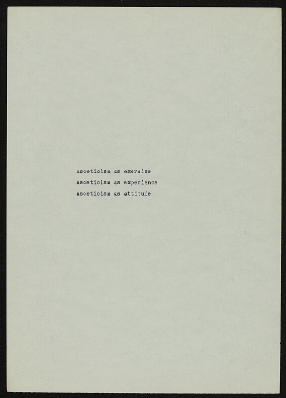 Petr Štembera – Endurance tests: Exercise of the will and body Ascetical reces Mind´s exercises 