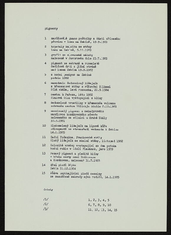 Miloš Šejn – Doteky 14.1.1985 /  Trojice výchozích barev 