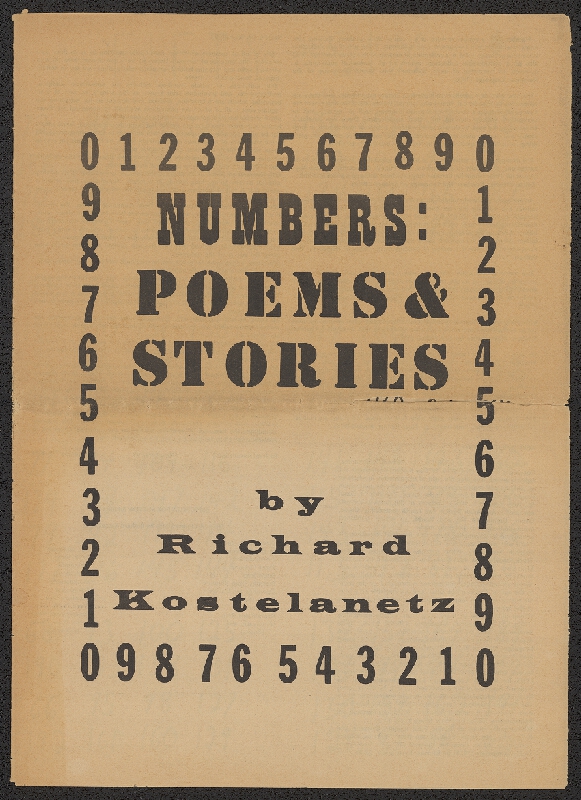 Richard Kostelanetz – Numbers: POEMS & STORIES 
