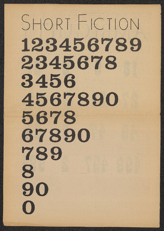 Richard Kostelanetz – Numbers: POEMS & STORIES 