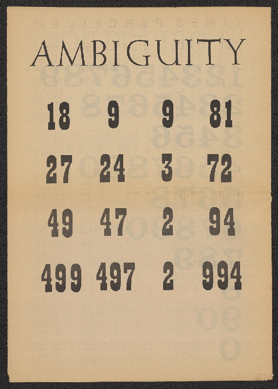 Richard Kostelanetz – Numbers: POEMS & STORIES 
