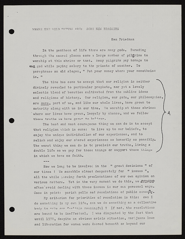 Ken Friedman – Portion of Book THE WONDERWORKER 