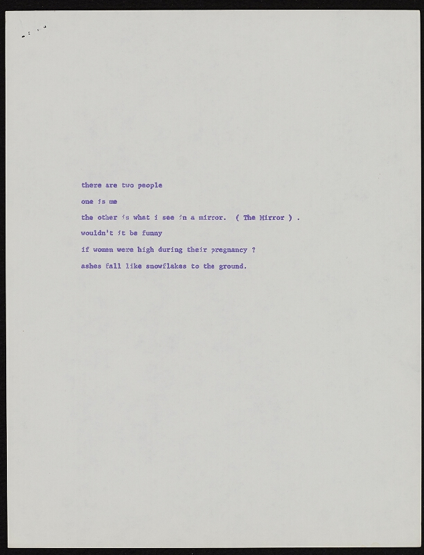 Ken Friedman – One page and nine poems by Aeric V. Stratton 