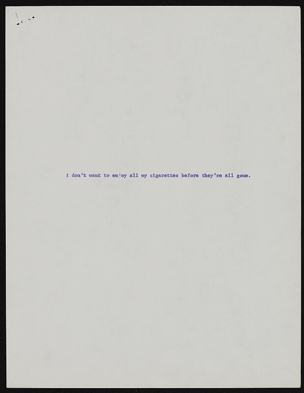 Ken Friedman – One page and nine poems by Aeric V. Stratton 