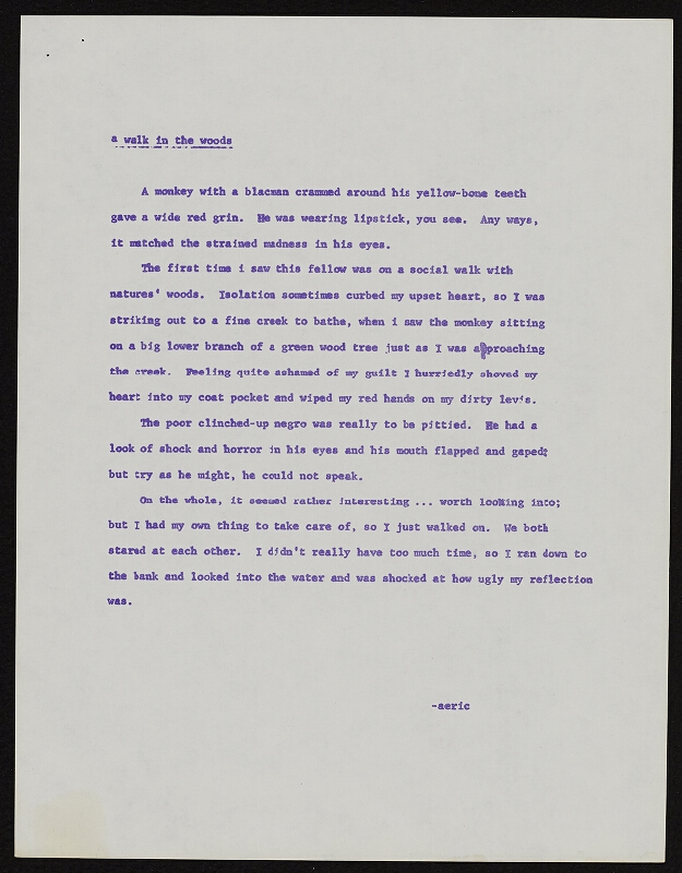 Ken Friedman – One page and nine poems by Aeric V. Stratton 