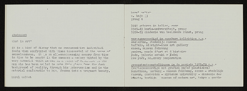 Karel Malich – Karel Malich, 1972-80, Kunstinformatie 37, jaargang 8 no. 2, juni 1982, Kunstcentrum Badhuis, Gorinchem, Holland (1-30) 