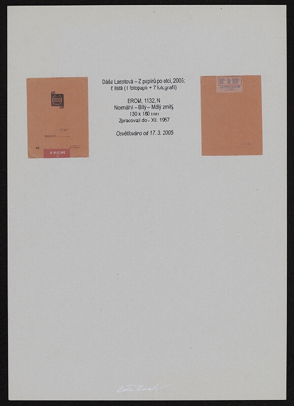 Dagmar Lasotová – Z papírů po otci 