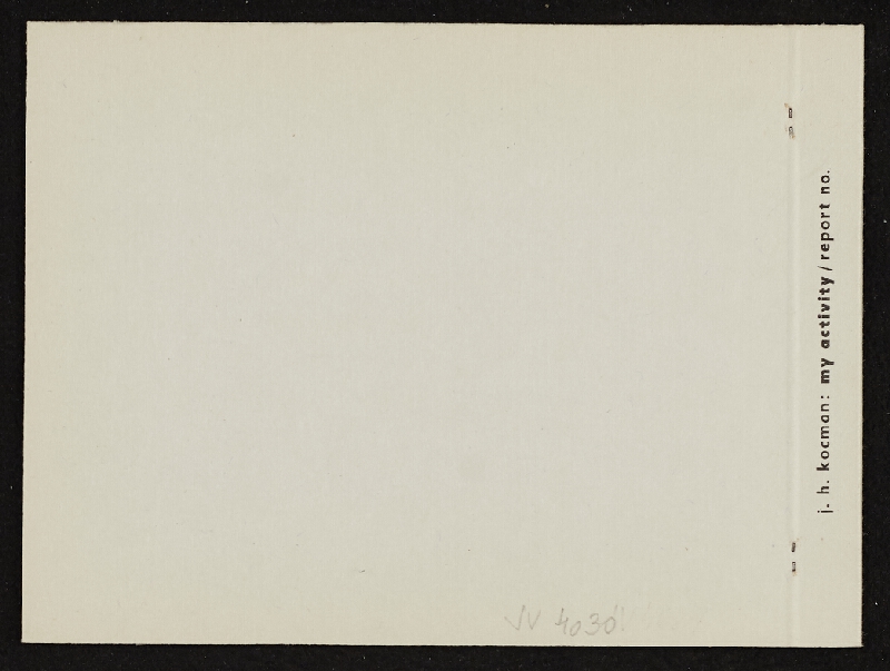 Jiří Hynek Kocman – My Activity, report no. 4 Sand Graphic 