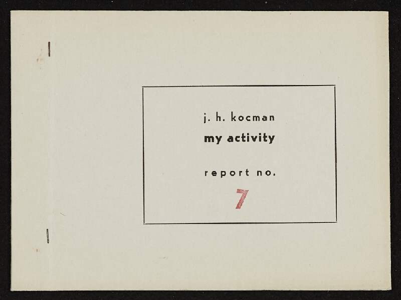 Jiří Hynek Kocman – My Activity, report no. 7 Graphoic Activity Xylotypy 