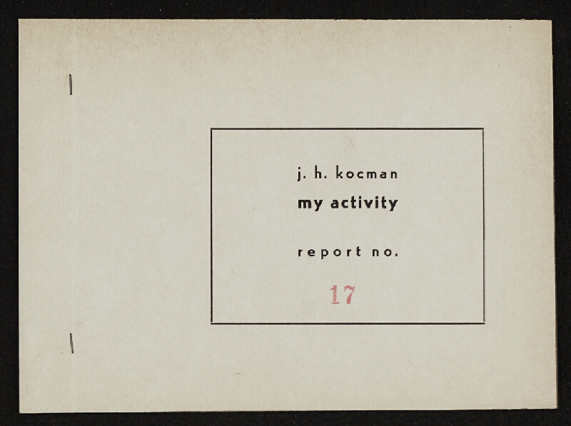 Jiří Hynek Kocman – My Activity, report no. 17 Touch Activity 