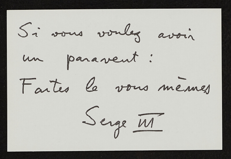 Benjamin Vautier – Les Paravents A la Galerie de la Salle, 19711 