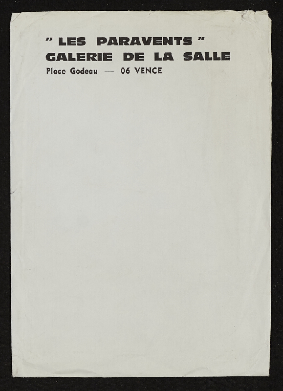 Benjamin Vautier – Les Paravents A la Galerie de la Salle, 19711 