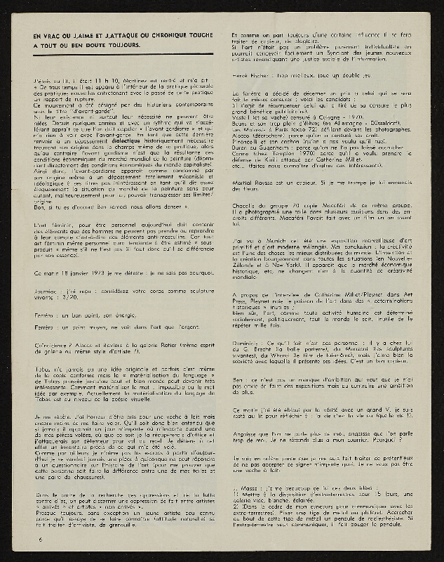 Benjamin Vautier – Une Lettre de la Fentre N 1 