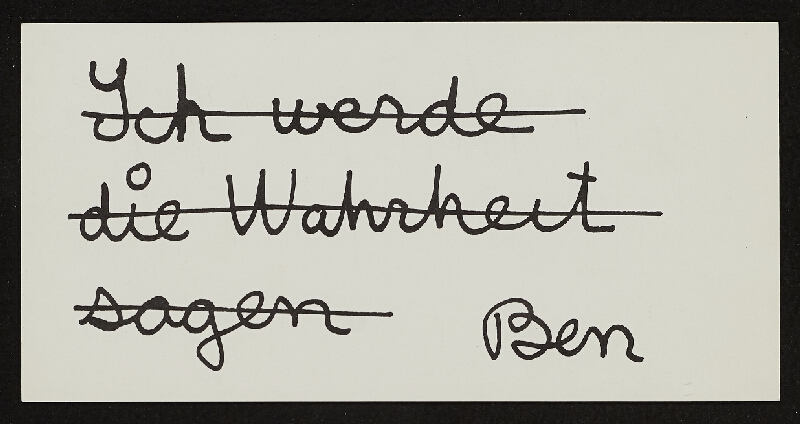 Benjamin Vautier – pozvánka na výstavu Bene Vautiera do Galerie Bischofberger 