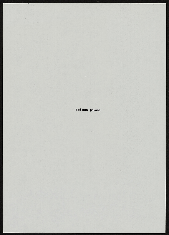 Jiří Valoch – Autumn Piece 