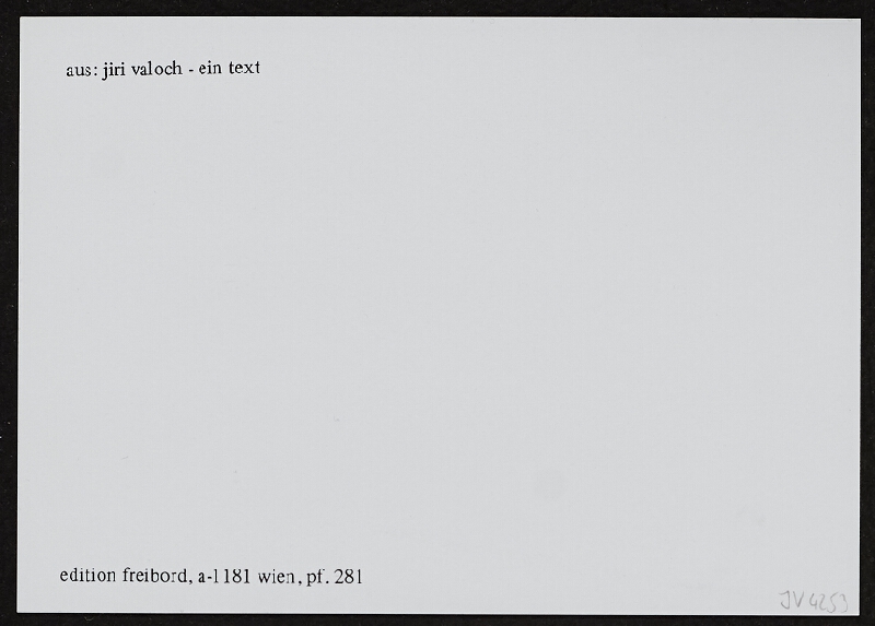 Jiří Valoch – ein text 