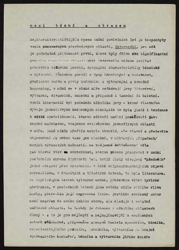 Jiří Valoch – Mezi básní a obrazem (text pro miniantologii vizuální poezie) 