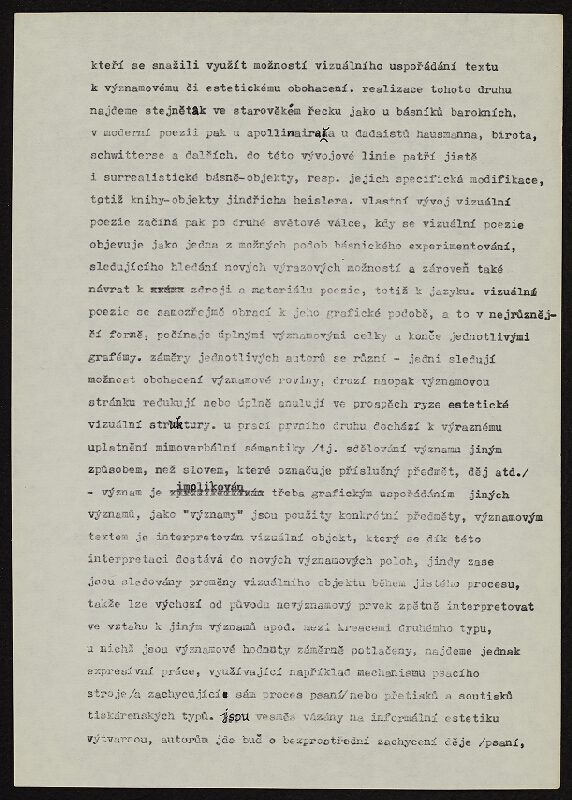 Jiří Valoch – Mezi básní a obrazem (text pro miniantologii vizuální poezie) 