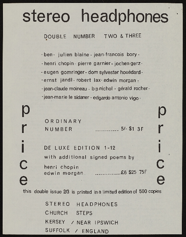 Barrie Phillip Nichol – Late October grOnk Mailout, News Note Sheets, grOnk, Ganglia Press Toronto Kanada 