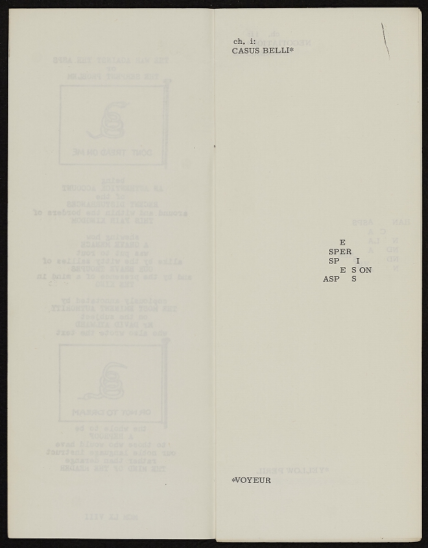 Barrie Phillip Nichol – The War Against The Asps, grOnk Series 4 # 4, Ganglia Press Toronto Kanada 