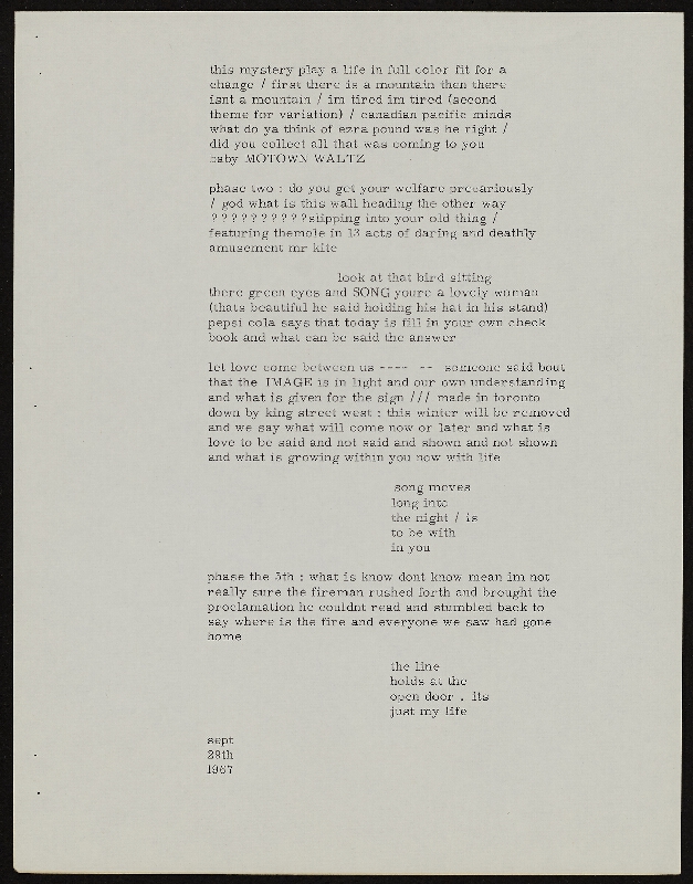 Barrie Phillip Nichol – Motion / Pictures, grOnk Series 4 # 1, Ganglia Press Toronto Kanada 