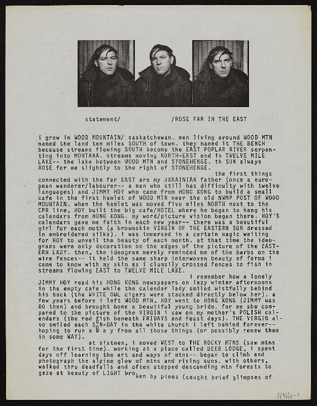 Barrie Phillip Nichol – Rose Way In The East, grOnk Series 4 # 7, Ganglia Press Toronto Kanada 