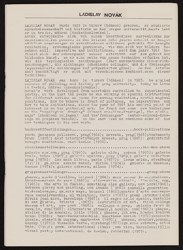 Armin ed. Hundertmark – Editionsverzeichnis 1971-1975, Edition Hundertmark 