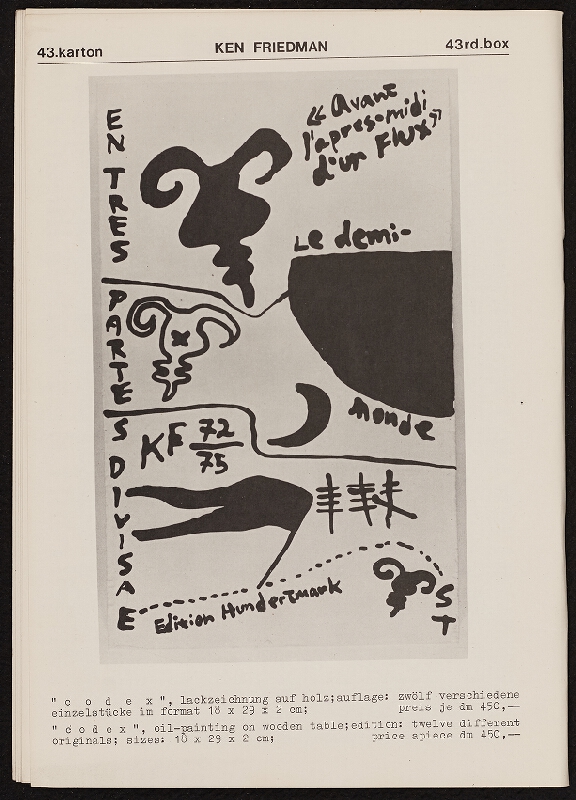 Armin ed. Hundertmark – Editionsverzeichnis 1971-1975, Edition Hundertmark 