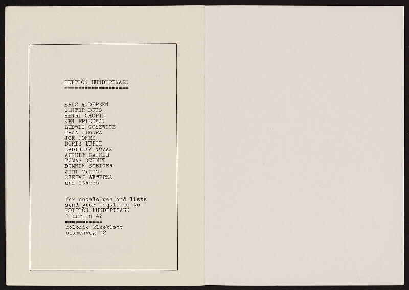 Armin ed. Hundertmark – TÓTal questions by TÓT, Edition Hundertmark 