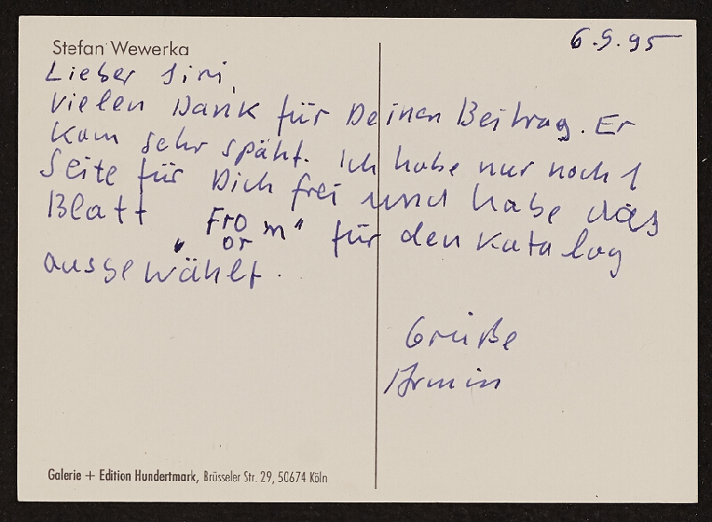 Armin ed. Hundertmark – Postcarte, Edition Hundertmark 